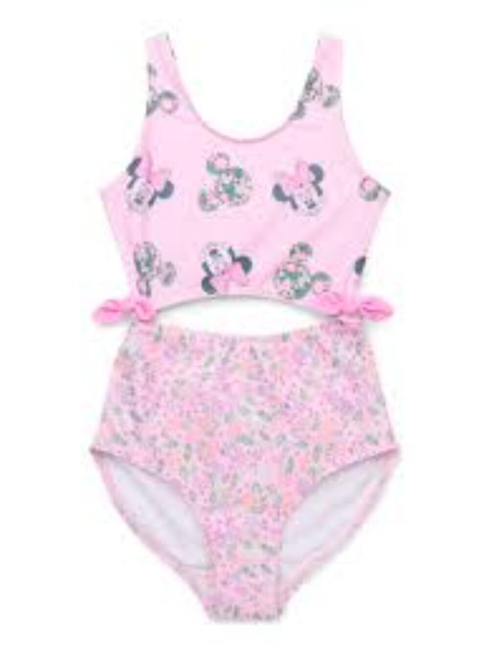 Disney’s Minnie Mouse Girls Cut-Out One-Piece Swimsuit, Size 4/5 Free Beach Ball